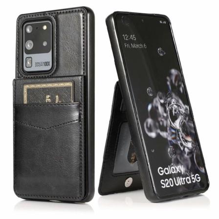 Samsung S20 Ultra Mobilskal Korthållare 5-fack Retro V3 Svart
