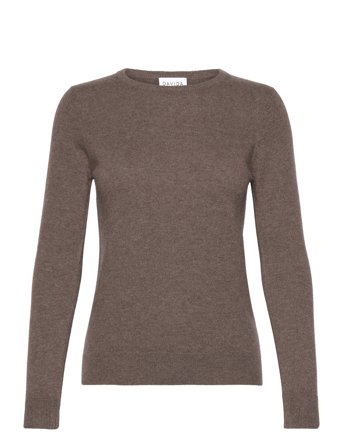 Basic O-Neck Sweater Pullover Brun Davida Cashmere*Betinget Tilbud
