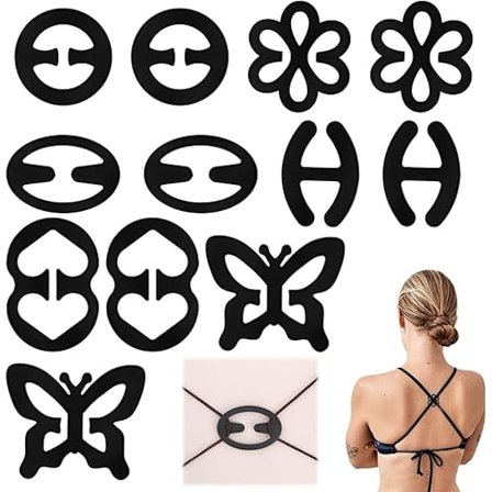 12 kpl Rintaliivien olkaimien pidikeklipsit racerback-malleille, rintaliivien olkaimien klipsit liukastumista estävät soljet piilottavat olkaimet 