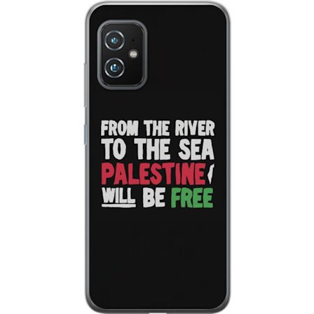 Kompatibelt Mobilskal till Asus Asus Zenfone 8 Palestinas budskap: Från floden till havet i flaggfärger, kraftfull politisk design med hopp och stol
