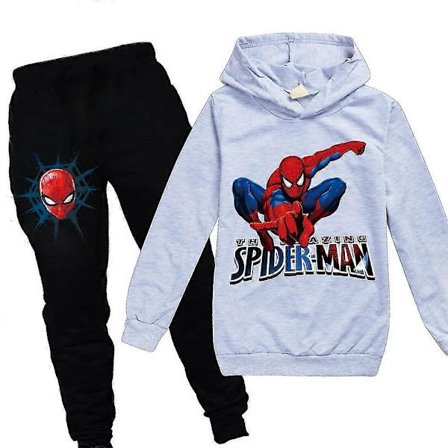 Spiderman Trykk Barne Pullover Hettegenser Genser Topp Joggebukser Antrekk Casual Sport Treningsdress Sett For Gutter Jenter Alder 7-14 År