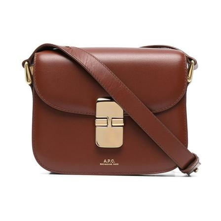 A.p.c., Grace foldover crossbody bag Bruin, Dames, Maat:ONE Size,leer