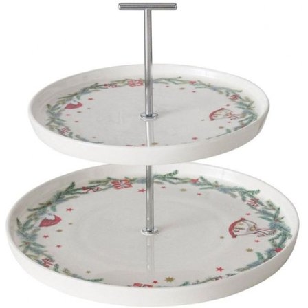 Noname Tvåvåningsfat med julmotiv FLORENZA, höjd 22 cm