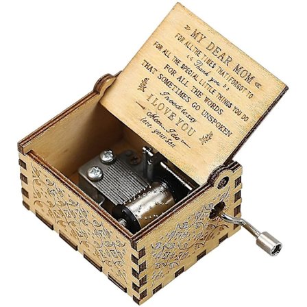 Musiklåda Vintage Handvevad Graverad Present Mamma Dotter