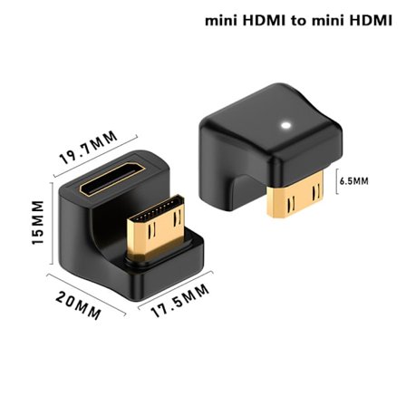 MINI HDMI til HDMI Adapter Converter Videospiller HD 1080P 2K 4K