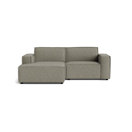Lyon kleines Chaiselongue-Sofa, links, Puente Grün, modernes Design, kompakte Version, strukturierter Stoff, bequemes Polstersofa, 80cm