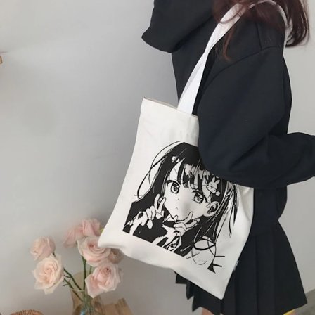 Anime Canvas Bag Japanese Casual Harajuku Shopper Bag Kawaii Women Bag Large-capacity Handbag Women Shoulder Bags сумка женская