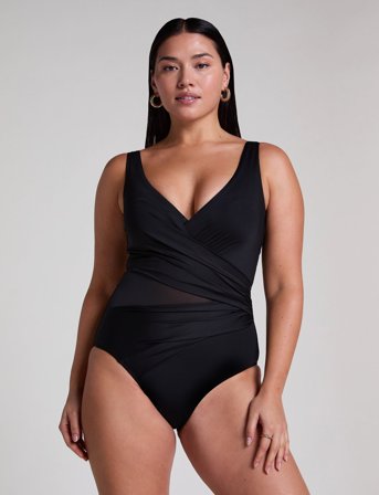 Hunkemöller Shell Mesh Shaping Bs S - Black - XS