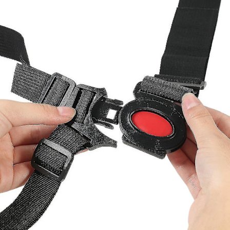 Justerbar nylon 5-punkts sikkerhedssele til baby og barnesæde, klapvogn, vogn, holdbar og sikker, sort