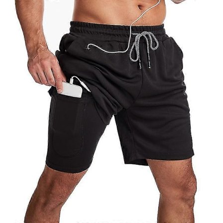 Badshorts Herr, Badbyxor Med Kompressionsfoder 2 I 1 Snabbtorkande Stretchiga Herr Badshorts Surfstrandshorts Med 2 Blixtlåsfickor