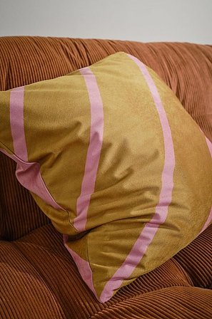 Jotex - Kussenhoes Van Velvet 50x50 Cm Olijfgroen/roze olijfgroen/roze - DYLAN - Koop Sierkussens & hoezen bij Jotex