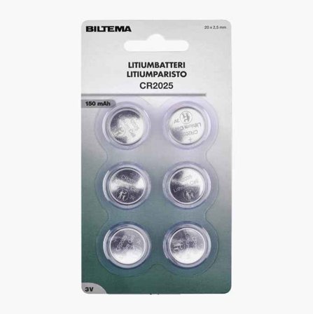 CR2025 Litiumbatteri 6 st.