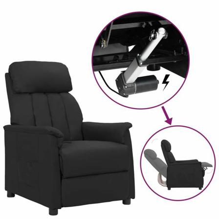 Vidaxl Reclinerfåtölj Med Uppresningshjälp Svart Konstläder Svart