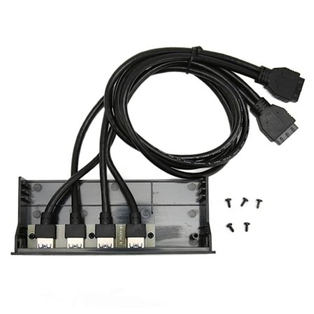 USB 3.0 Hub 4 Portar 5Gbps 19pin Frontpanel för 5.25 Tums PC Datorchassi Optisk Enhet