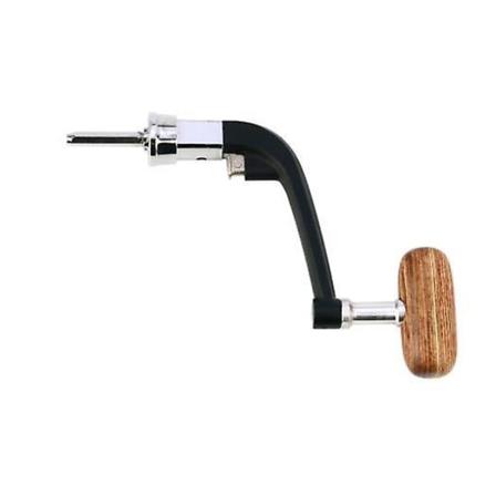 3-pack metal fiskehjulshåndtag med roterbart trægreb, udskiftning af drejehjulshåndsving