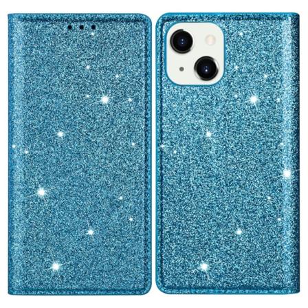 Kimalteleva lompakkokotelo iPhone 13 Sininen