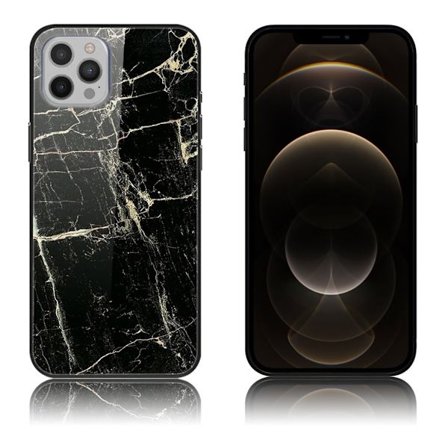 Fantasy iPhone 12 Pro Max skal - Svart Marmor Korn