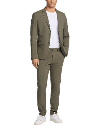 Lindbergh Plain Mens Suit Kavajer Herr Grön 56