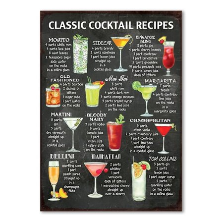 Juomalistan kyltti - Cocktail-reseptit