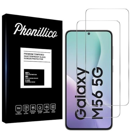 Karkaistu lasi - Phonillico - Samsung Galaxy M56 5G - 2 kpl pakkaus - Näytön suojus - Naarmunkestävä