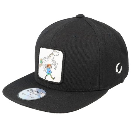 Pippi Longstocking - Black - snapback - Cap - "Kids Pippi The Horse Black Snapback " - Hatstore