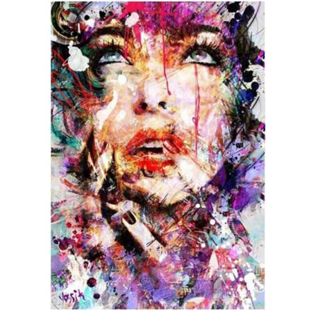 Full 5d Diy Diamond Painting Cross Stitch Abstrakt Oljemålning R Som På Bilden 1 20x30cm