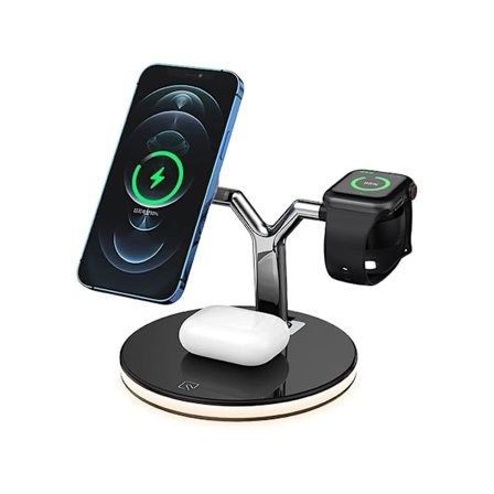 Trådlös laddningsstation 3-i-1 USB-laddningsstation för Samsung Magsafe-enhet Kompatibel med Iphone 12 12 Pro 12 Pro Max