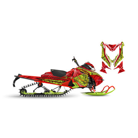 Dekalkit SweTown MJ Fat Röd-Lime - Ski-Doo Renegade Backcountry X 800 E-Tec 2016-2017