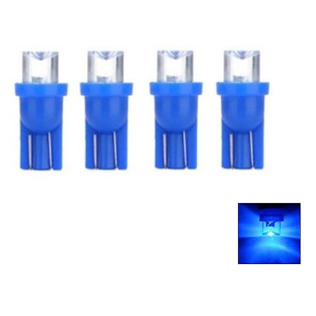T10 w5w 4-pack LED-lampor med 1 st Flux-chip, blåa, 12V DC.