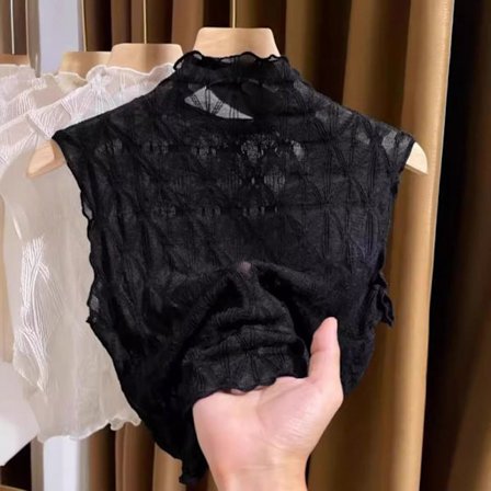 Fake Collar Väst Spetskrage Undershirt SVART