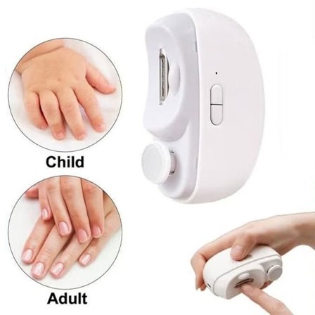 2-i-1 Elektrisk Negleklipper, Automatisk Negletrimmer med LED-lys og Opbevaring til Negleklip