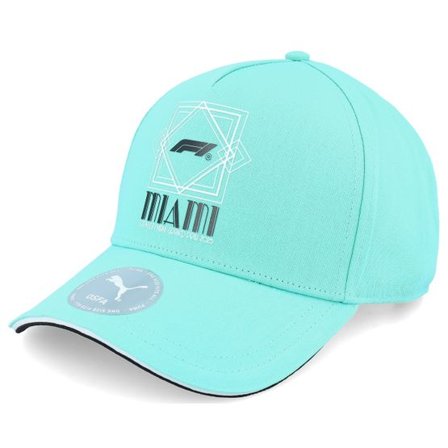 Puma - Motor Grön adjustable Keps - F1 Logo 25 Race Special Miami Aquatic Teal A-Frame Adjustable @ Hatstore