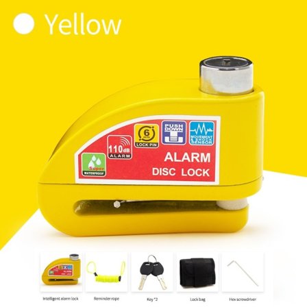 Motorcykel Cykel Lås Alarm Sikkerhed Beskyttelse Hængelås Skive Aluminium legering Tyverisikring Påmindelse Reb Lås