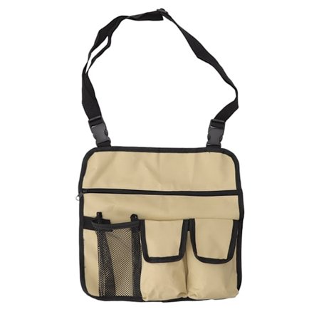 Bærbar Vandtæt Oxford Klud Campingstol Sideopbevaringstaske Justerbar Strandstol Udendørs Khaki