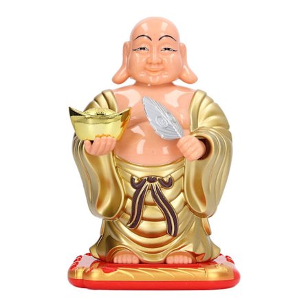 Suuri naurava Maitreya Buddha -patsas Aurinkopäätä ravisteleva Hauska auton kojelaudan buddhalainen koriste