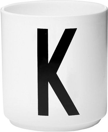 Design Letters Personlig Porcelæn Kop A-Z Hvid K, Tøj & Bolig, Køkken & Bord, Krus & Kopper