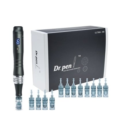 Autentisk Dr penn Ultima M8 Microneedling Med 12 stk nåler ansikt pleie trådløs derma penn