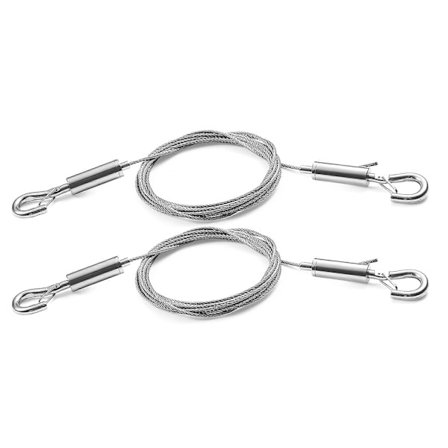 2 kpl säädettävä kuvien ripustuslanka - 1m x 1,5mm raskas ruostumaton terässarja peileille, lampuille, kylteille ja muille -Sy-FS-