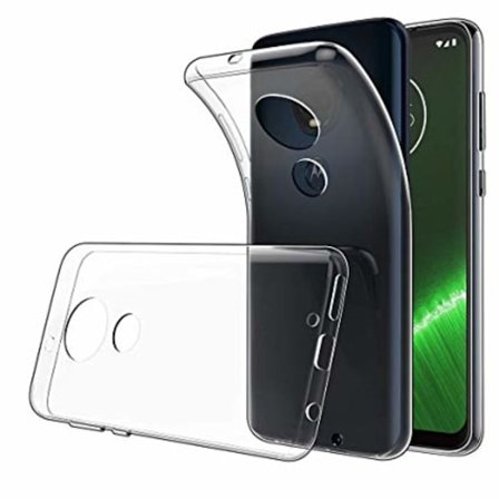 Skal Motorola Moto G7 Play i genomskinligt gummi.