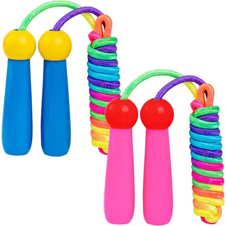 Hoppetau for barn, [2-pakning] Justerbar bomullsstrikketau med tre