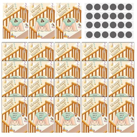 Jännittävä Baby Shower -pelisetti, jossa 24 raaputusarpaa Baby Shower -juhlapeleihin - Monivärinen