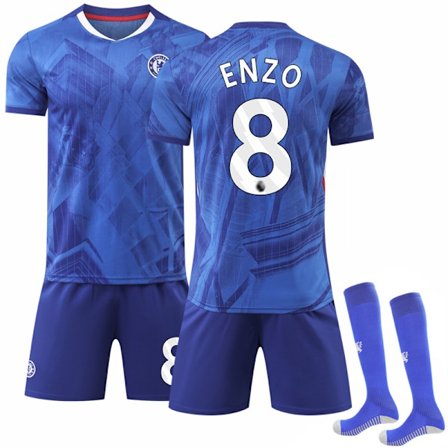 25-26 Chelsea Hjemmebane Børnefodboldtrøje med sokker NO.8 ENZO Fernández