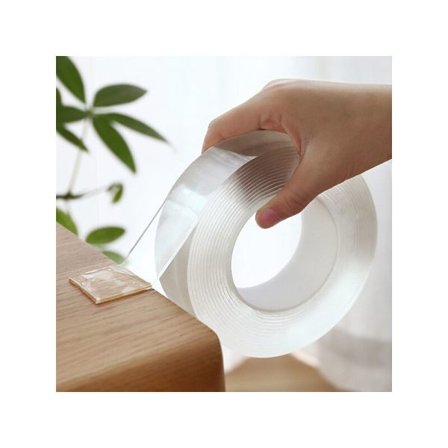 Transparent Nano Tape Vaskbar Gjenbrukbar Dobbeltsidig Nano Tape Sporløs Klistremerke Avtakbar Universell Vindusklistremerke