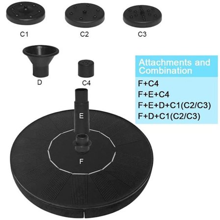 Aurinkolähdepumppu, 1,4 W pyöreä puutarhan aurinkovesipumppu