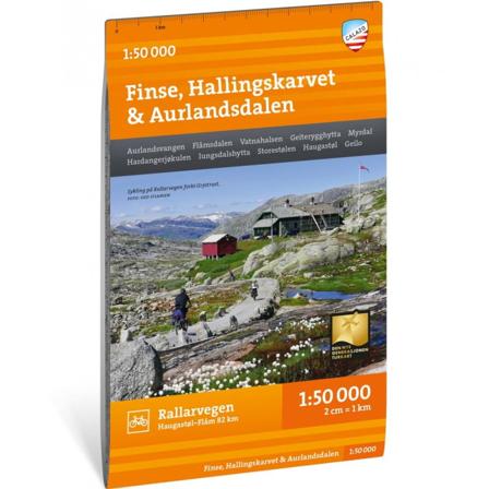 Calazo förlag Turkart Finse, Hallingskarvet & Aurlandsdalen 1:50 000 literature Orange OneSize
