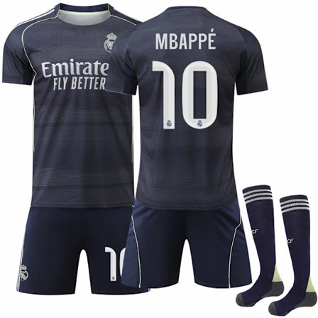 Real Madrid 25/26 Mbappe #10 Bortedrakt - Barn og Voksenstørrelser Nr. 10 Mbappe