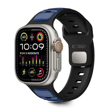 Tech-Protect IconBand Line armband för Apple klocka 44 / 45 / 46 / 49 mm - svart och marinblå