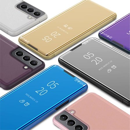 SKALO Samsung S22+ Clear View Spegel fodral - Fler färger