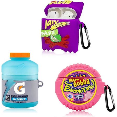 [3 kpl] Söpö kotelo Airpod 2/1:lle, 3D-sarjakuva Kawaii Bubble Gum