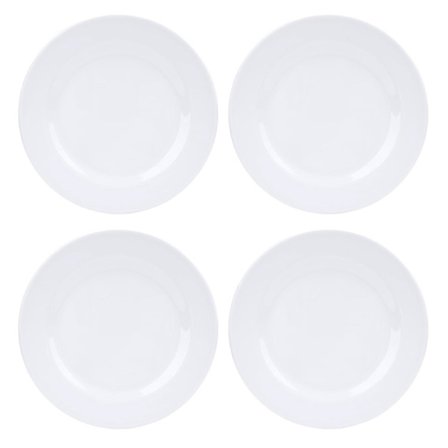 4 stk. Melamin Tallerkener 9 Tommer Lette Runde Tallerkener Sett for Måltider Forretter Dessert Salat F